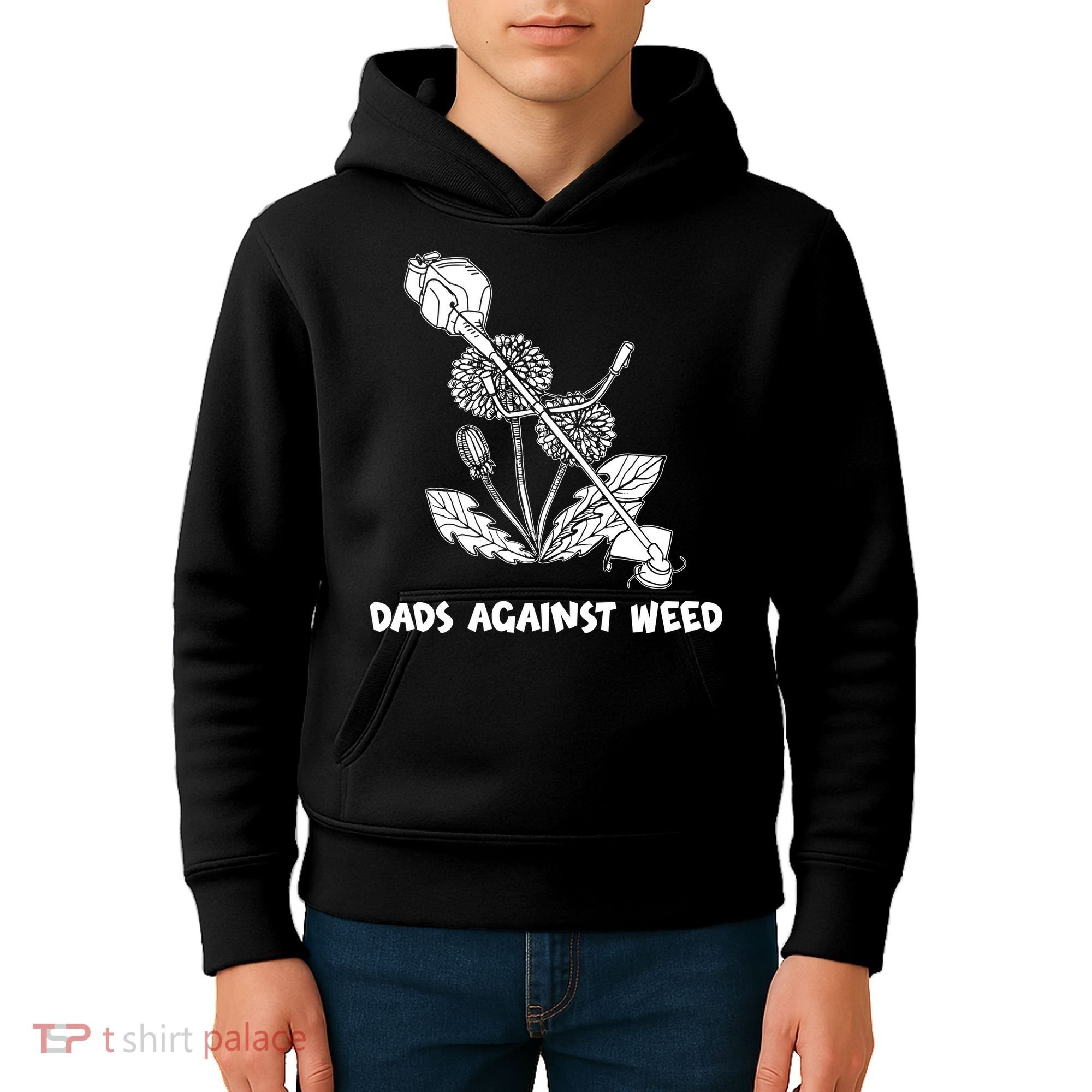 Funny Dads Against Weed Weed Wacker Dandelions Kids Hoodie