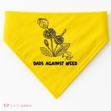 Funny Dads Against Weed Weed Wacker Dandelions USA-Made Doggie Bandana