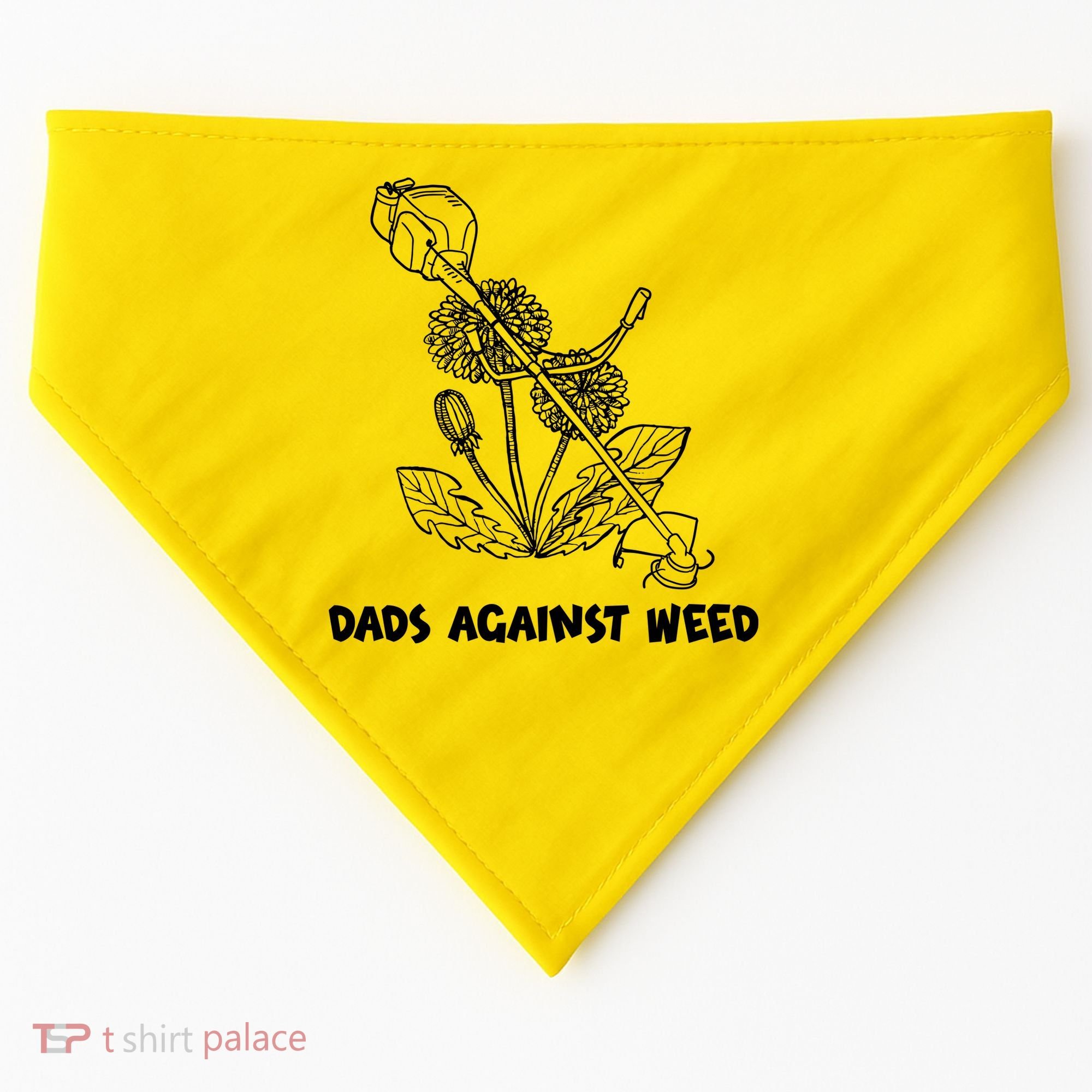 Funny Dads Against Weed Weed Wacker Dandelions USA-Made Doggie Bandana