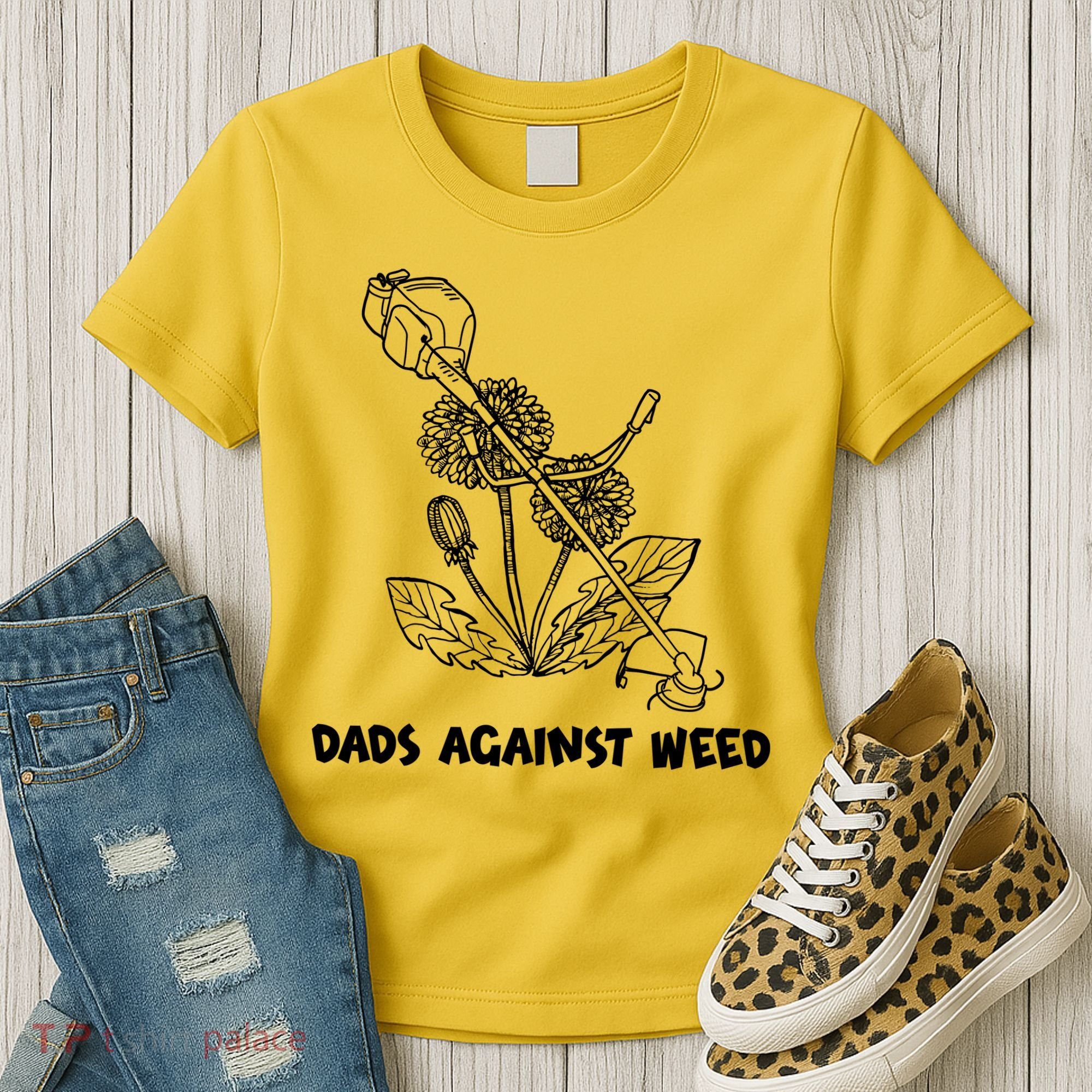 Funny Dads Against Weed Weed Wacker Dandelions Women's T-Shirt