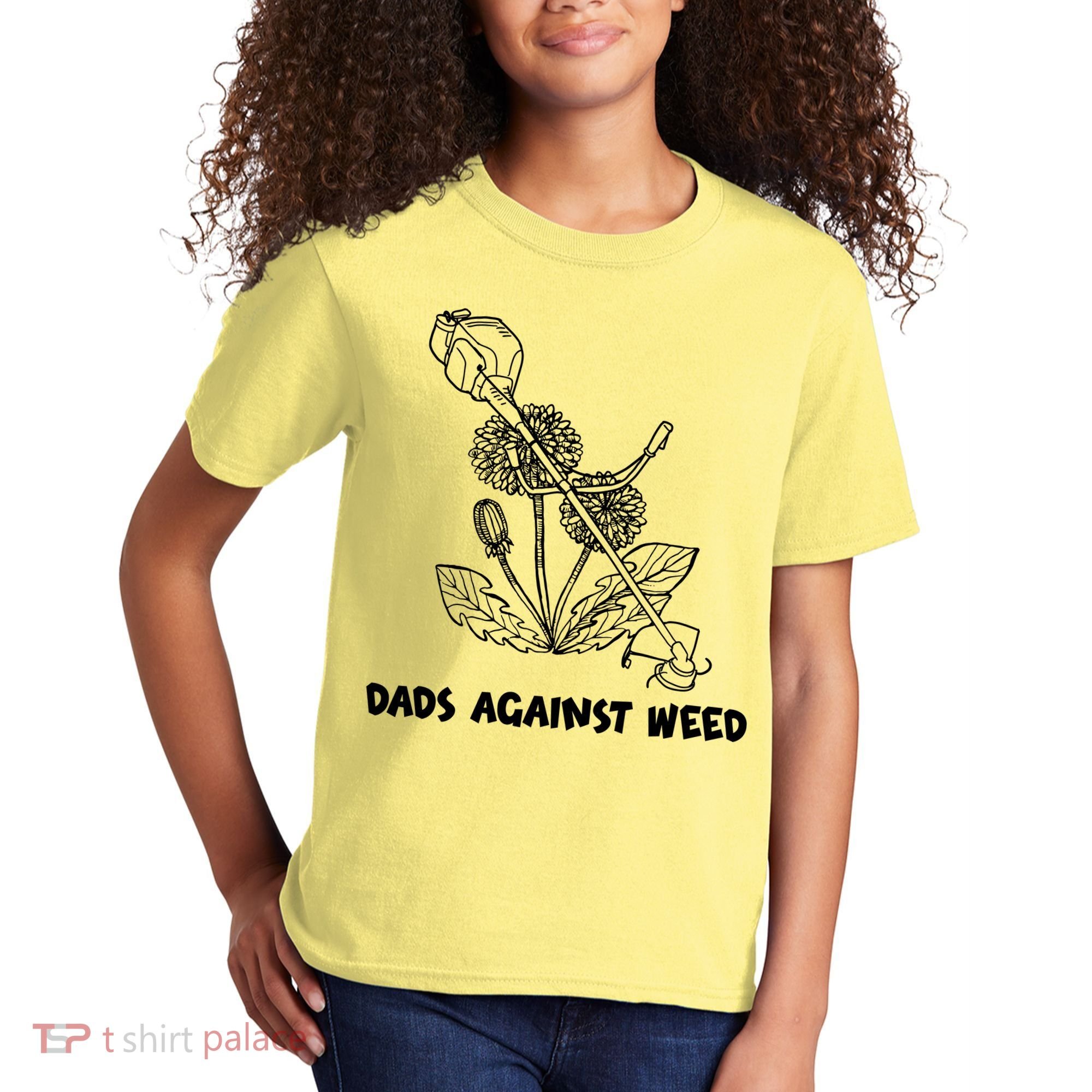Funny Dads Against Weed Weed Wacker Dandelions Kids T-Shirt