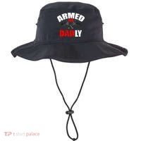 Fathers Day Armed And Dadly Deadly Funny For Dad Bucket Hat thumb 0