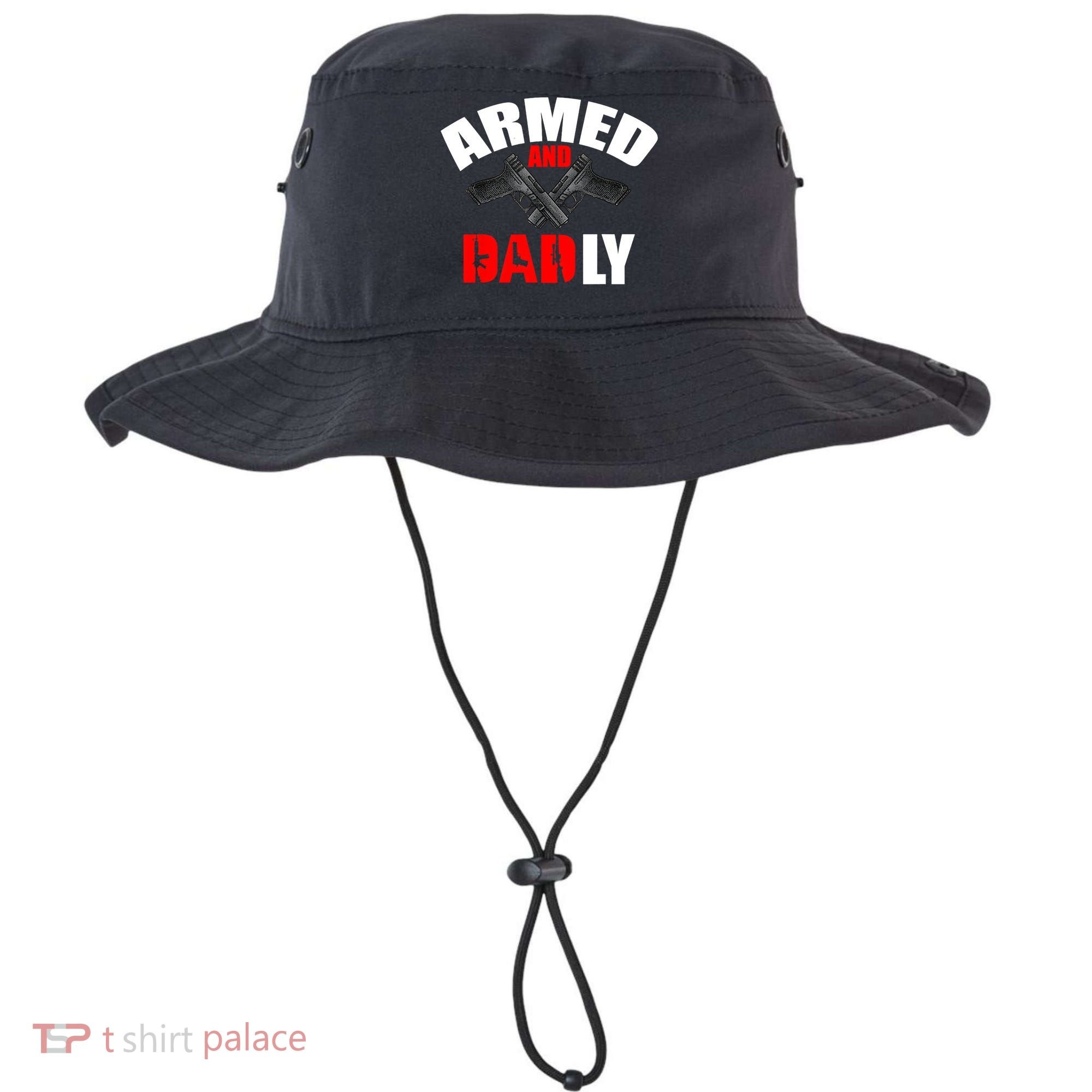 Fathers Day Armed And Dadly Deadly Funny For Dad Bucket Hat