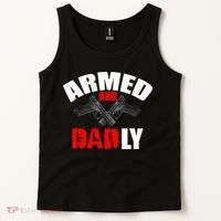 Fathers Day Armed And Dadly Deadly Funny For Dad Tank Top thumb 2