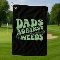 Funny Dads Against Weeds Lawn Weed Wacker Golf Towel thumb 1
