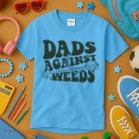 Funny Dads Against Weeds Lawn Weed Wacker Kids T-Shirt thumb 3