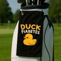 Funny Diabetes Awareness I Duck Fiabetes I Cool Rubber Duck Meaningful Gift Golf Towel thumb 2