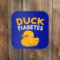 Funny Diabetes Awareness I Duck Fiabetes I Cool Rubber Duck Meaningful Gift Coaster thumb 0