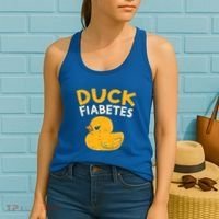 Funny Diabetes Awareness I Duck Fiabetes I Cool Rubber Duck Meaningful Gift Women's Tank Top thumb 2
