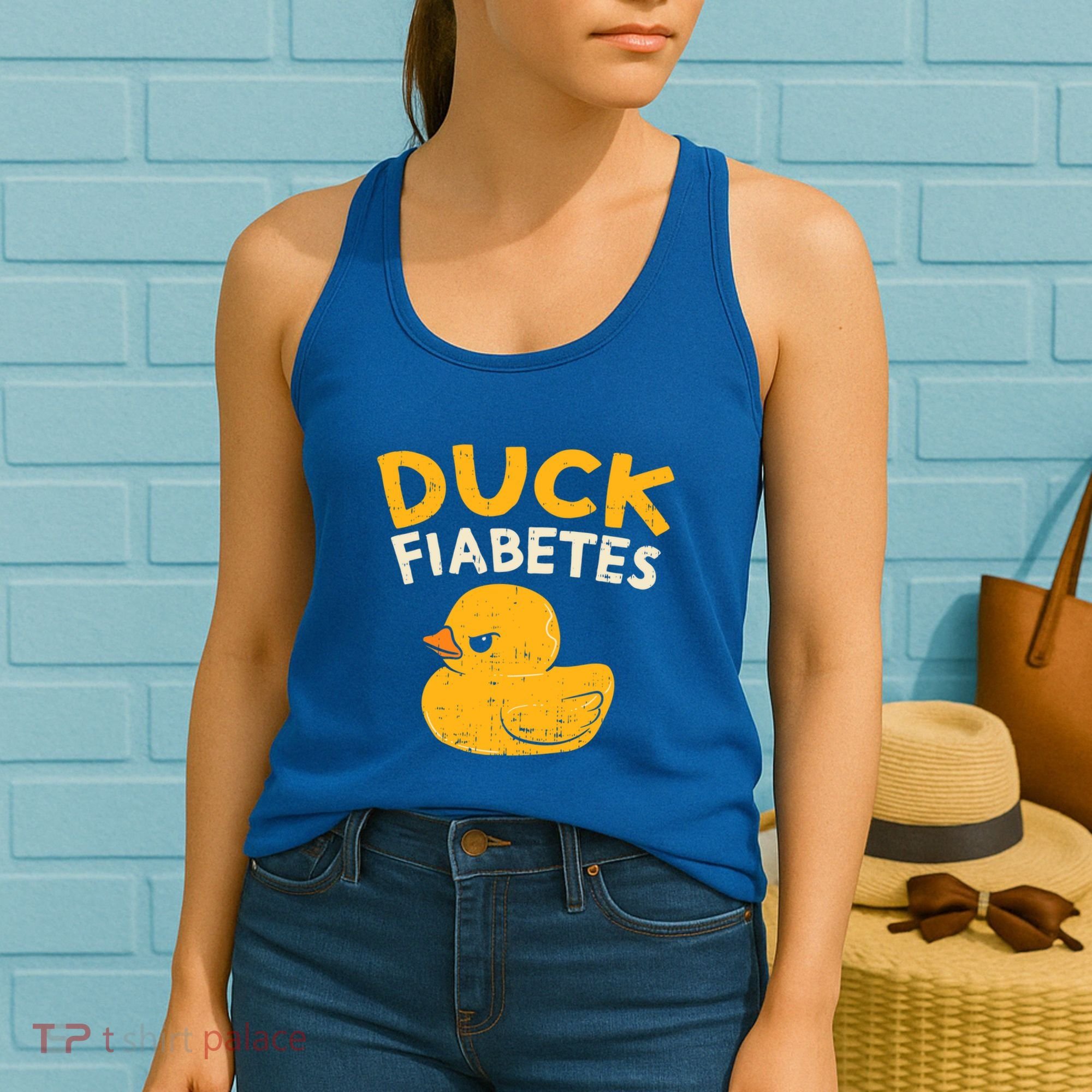 Funny Diabetes Awareness I Duck Fiabetes I Cool Rubber Duck Meaningful Gift Women's Tank Top