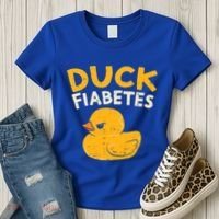 Funny Diabetes Awareness I Duck Fiabetes I Cool Rubber Duck Meaningful Gift Women's T-Shirt thumb 3