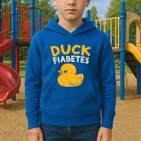 Funny Diabetes Awareness I Duck Fiabetes I Cool Rubber Duck Meaningful Gift Kids Hoodie thumb 2