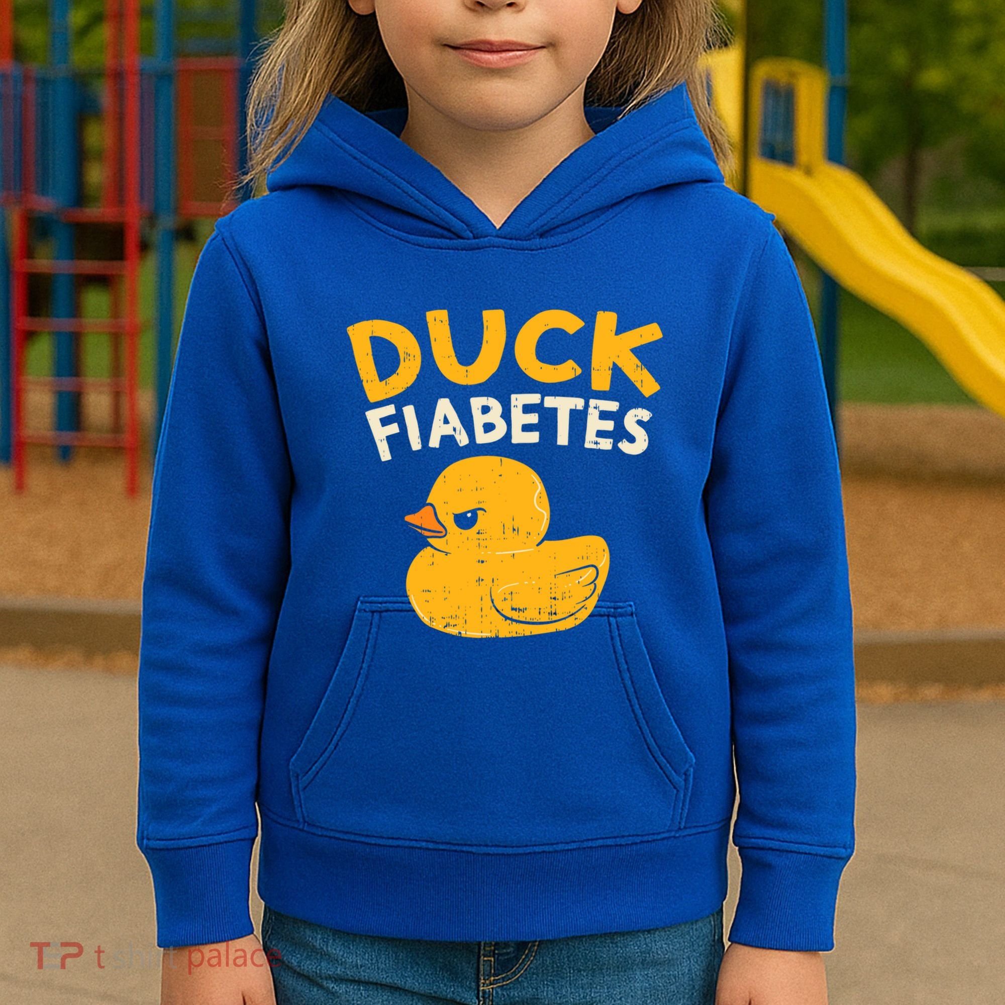 Funny Diabetes Awareness I Duck Fiabetes I Cool Rubber Duck Meaningful Gift Kids Hoodie