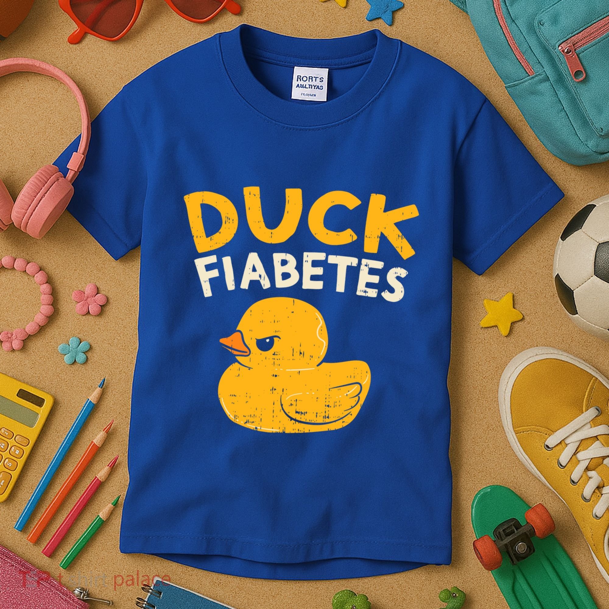 Funny Diabetes Awareness I Duck Fiabetes I Cool Rubber Duck Meaningful Gift Kids T-Shirt