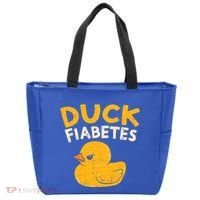 Funny Diabetes Awareness I Duck Fiabetes I Cool Rubber Duck Meaningful Gift Tote Bag thumb 0