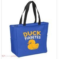 Funny Diabetes Awareness I Duck Fiabetes I Cool Rubber Duck Meaningful Gift Tote Bag thumb 2