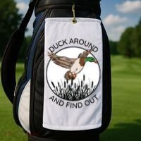 Funny Duck Around And Find Out Golf Towel thumb 2