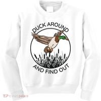 Funny Duck Around And Find Out Kids Sweatshirt thumb 0