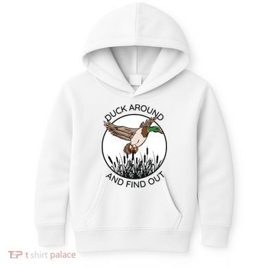 Funny Duck Around And Find Out Kids Hoodie
