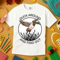 Funny Duck Around And Find Out Kids T-Shirt thumb 3