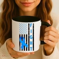 Fight Diabetes Awareness USA Flag Coffee Mug thumb 3