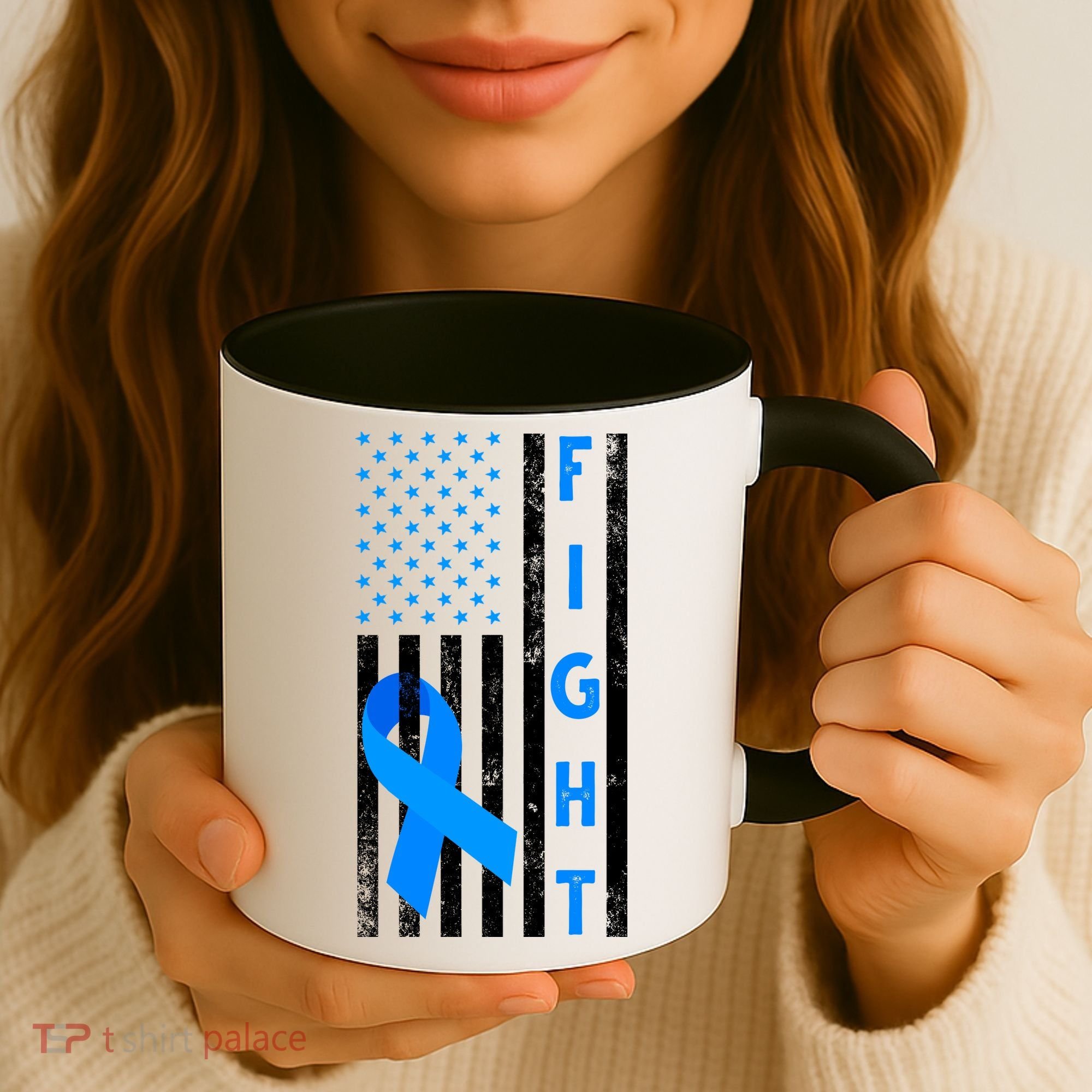 Fight Diabetes Awareness USA Flag Coffee Mug