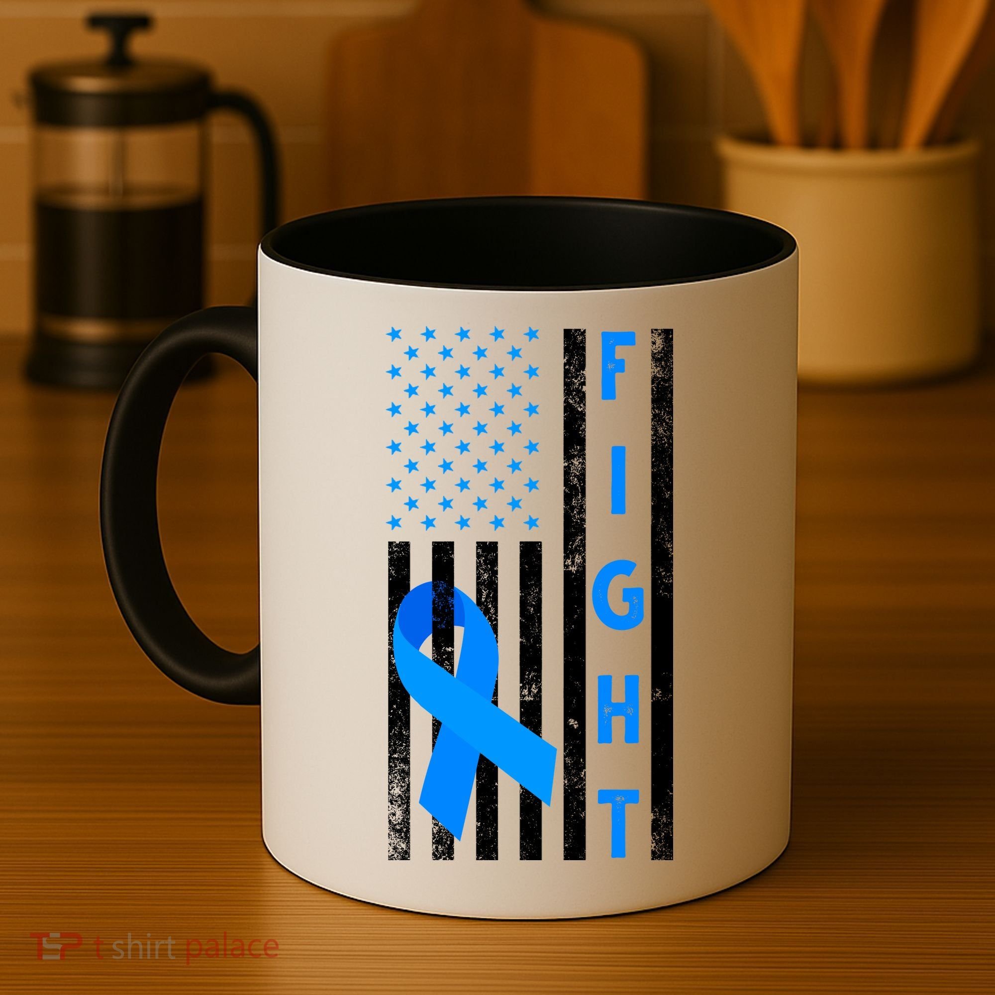 Fight Diabetes Awareness USA Flag Coffee Mug