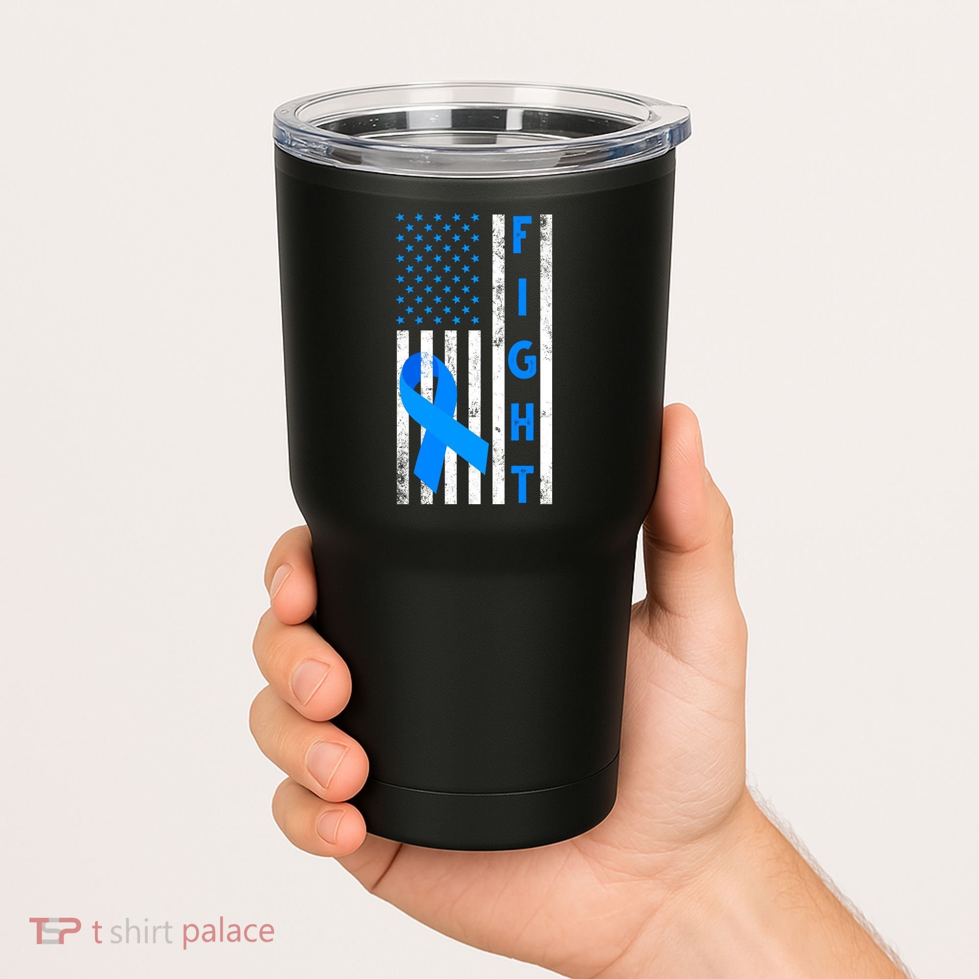 Fight Diabetes Awareness USA Flag Tumbler