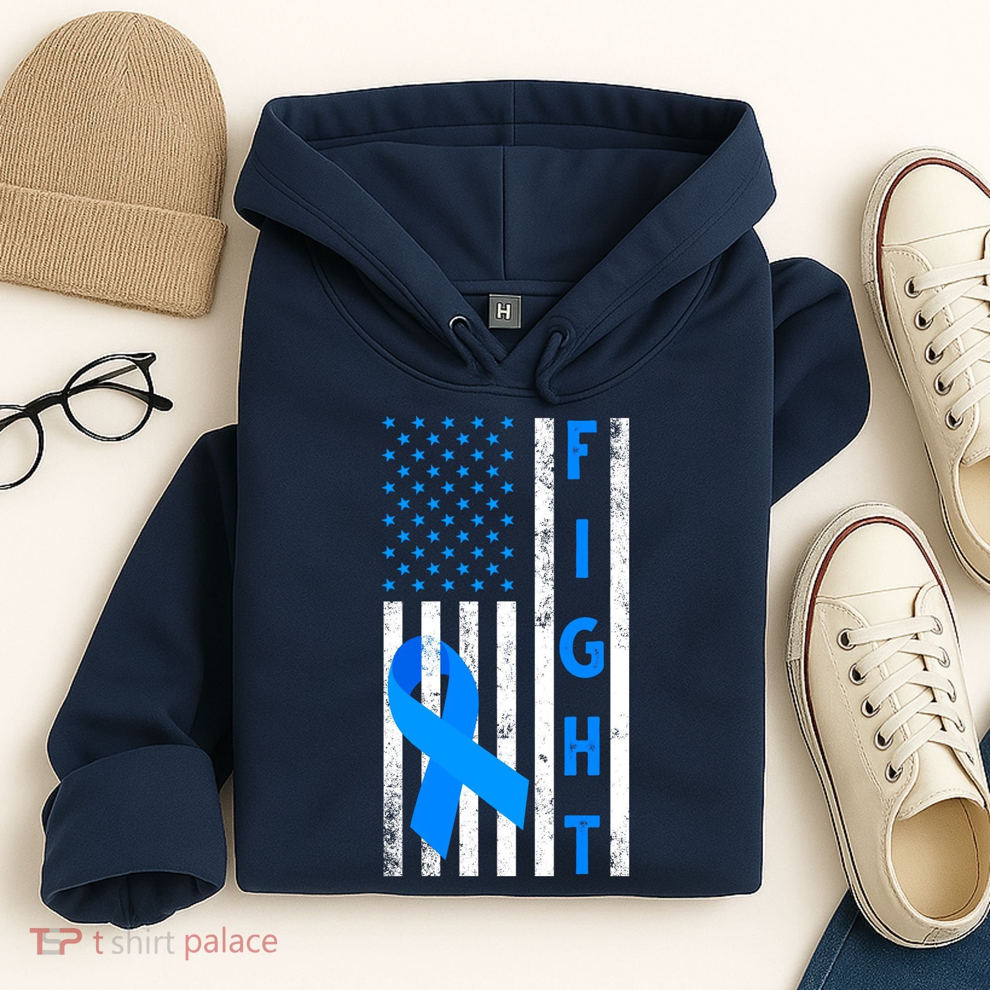 Fight Diabetes Awareness USA Flag Hoodie