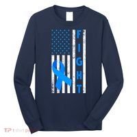 Fight Diabetes Awareness USA Flag Long Sleeve Shirt thumb 0