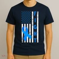 Fight Diabetes Awareness USA Flag T-Shirt thumb 3