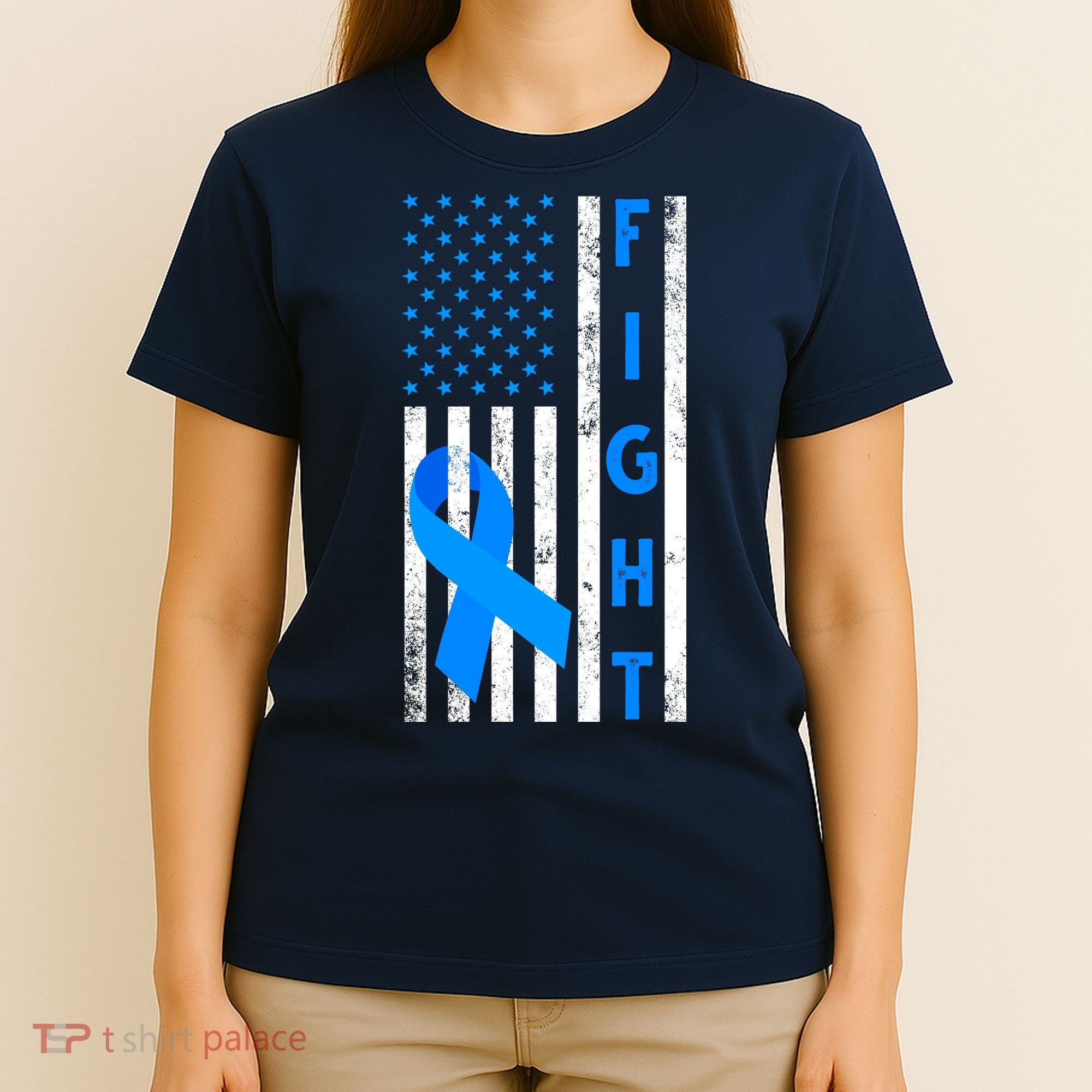 Fight Diabetes Awareness USA Flag T-Shirt