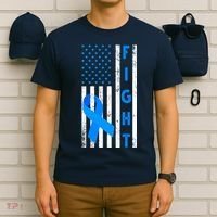 Fight Diabetes Awareness USA Flag T-Shirt thumb 6