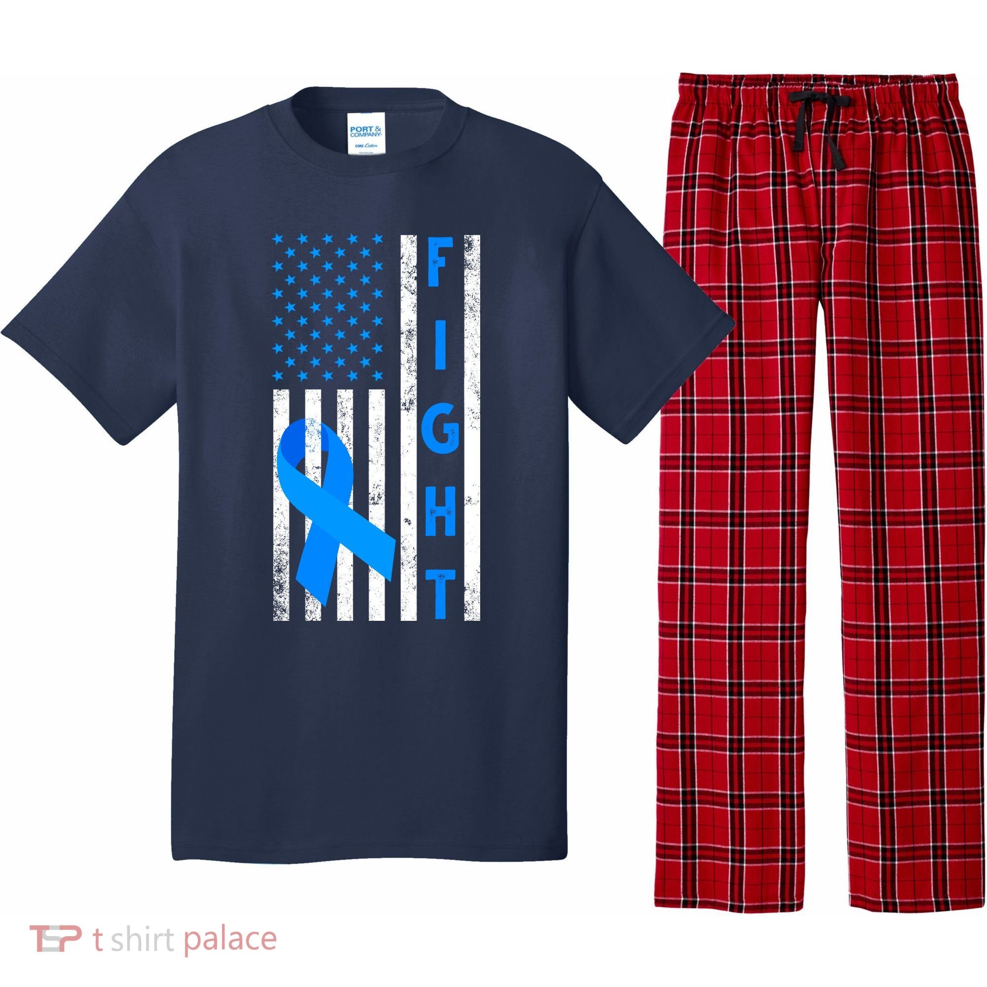 Fight Diabetes Awareness USA Flag Pajama Set
