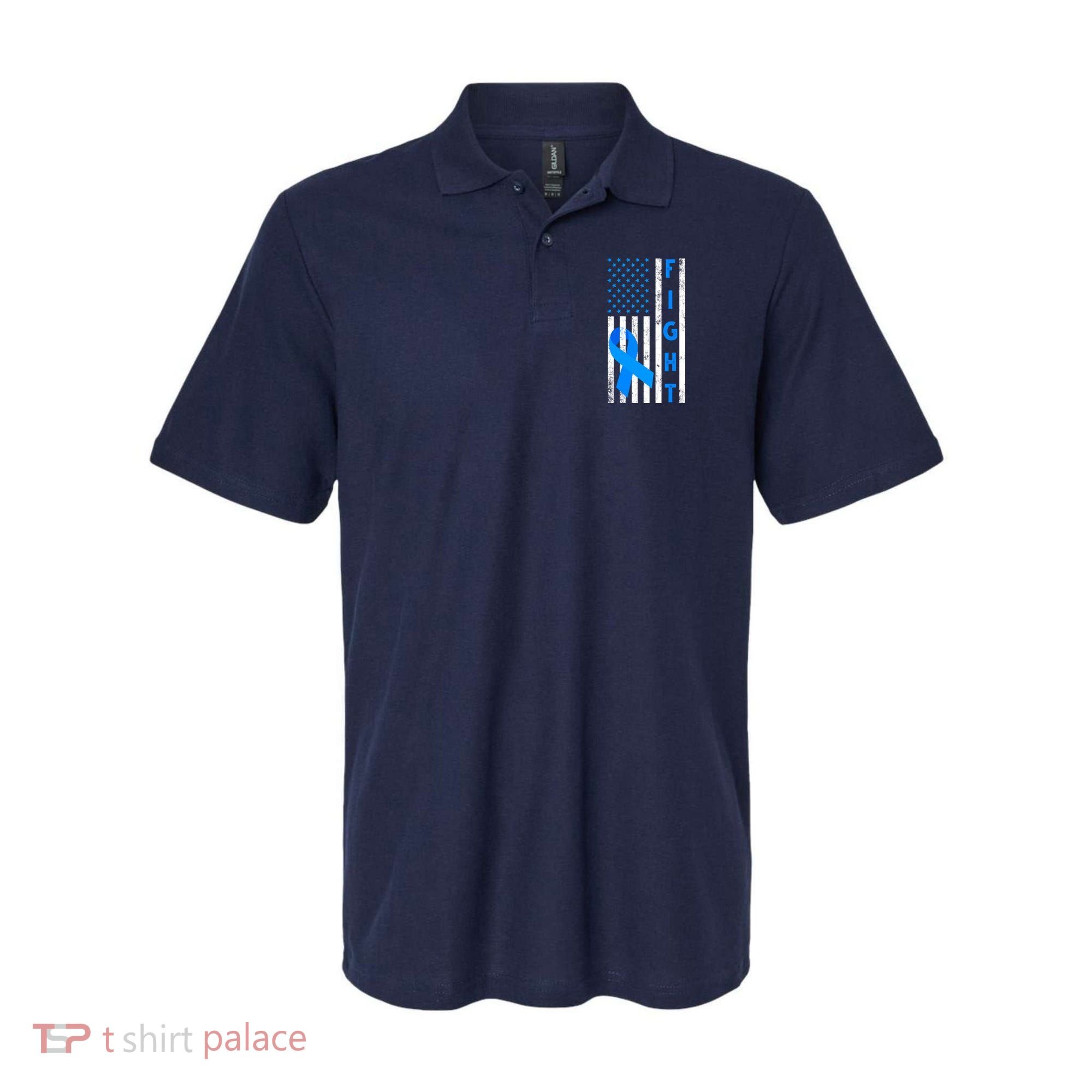 Fight Diabetes Awareness USA Flag Polo