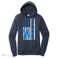 Fight Diabetes Awareness USA Flag Women's Hoodie thumb 0