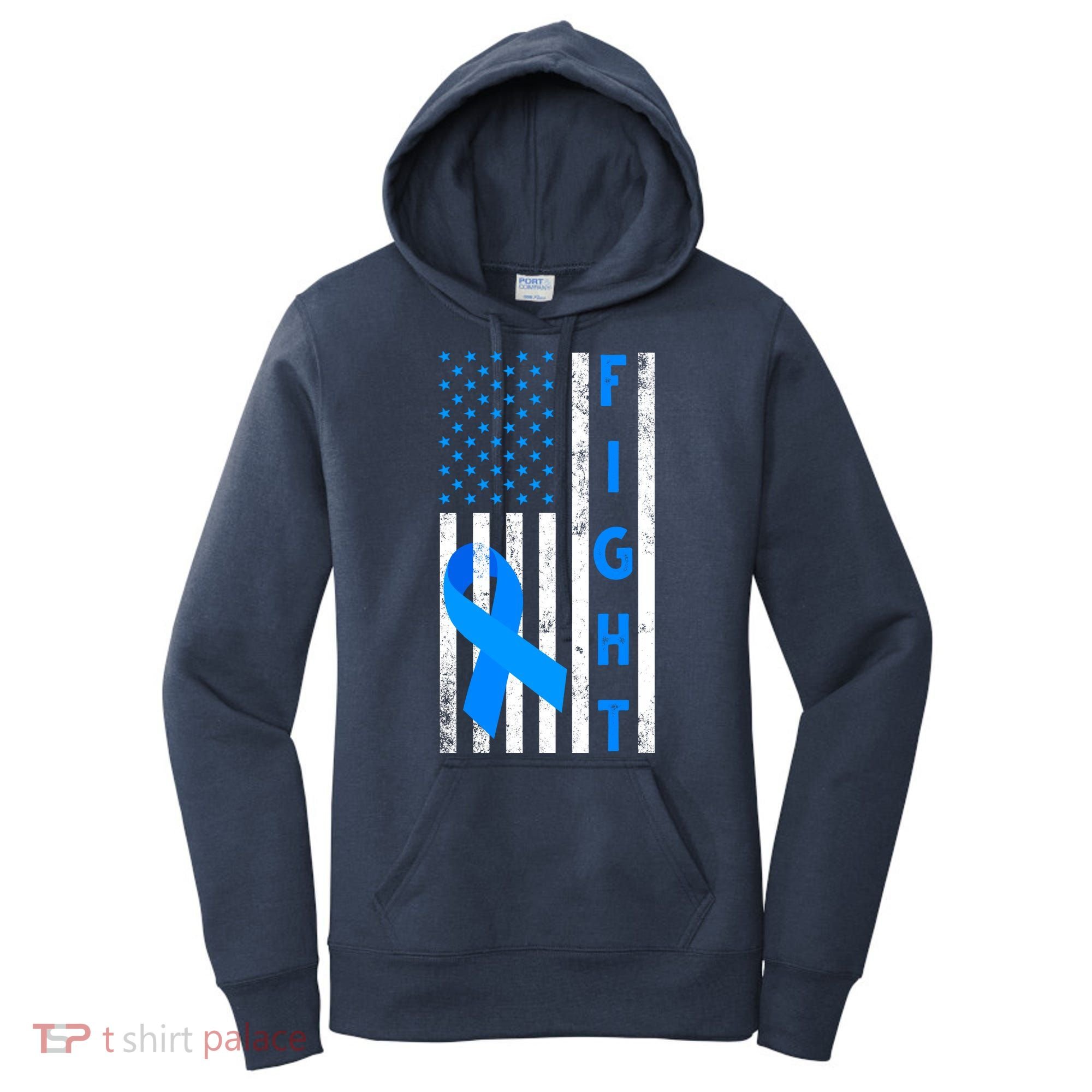 Fight Diabetes Awareness USA Flag Women's Hoodie