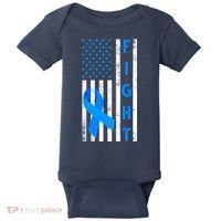 Fight Diabetes Awareness USA Flag Baby Bodysuit thumb 0