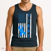 Fight Diabetes Awareness USA Flag Tank Top thumb 3