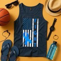 Fight Diabetes Awareness USA Flag Tank Top thumb 4