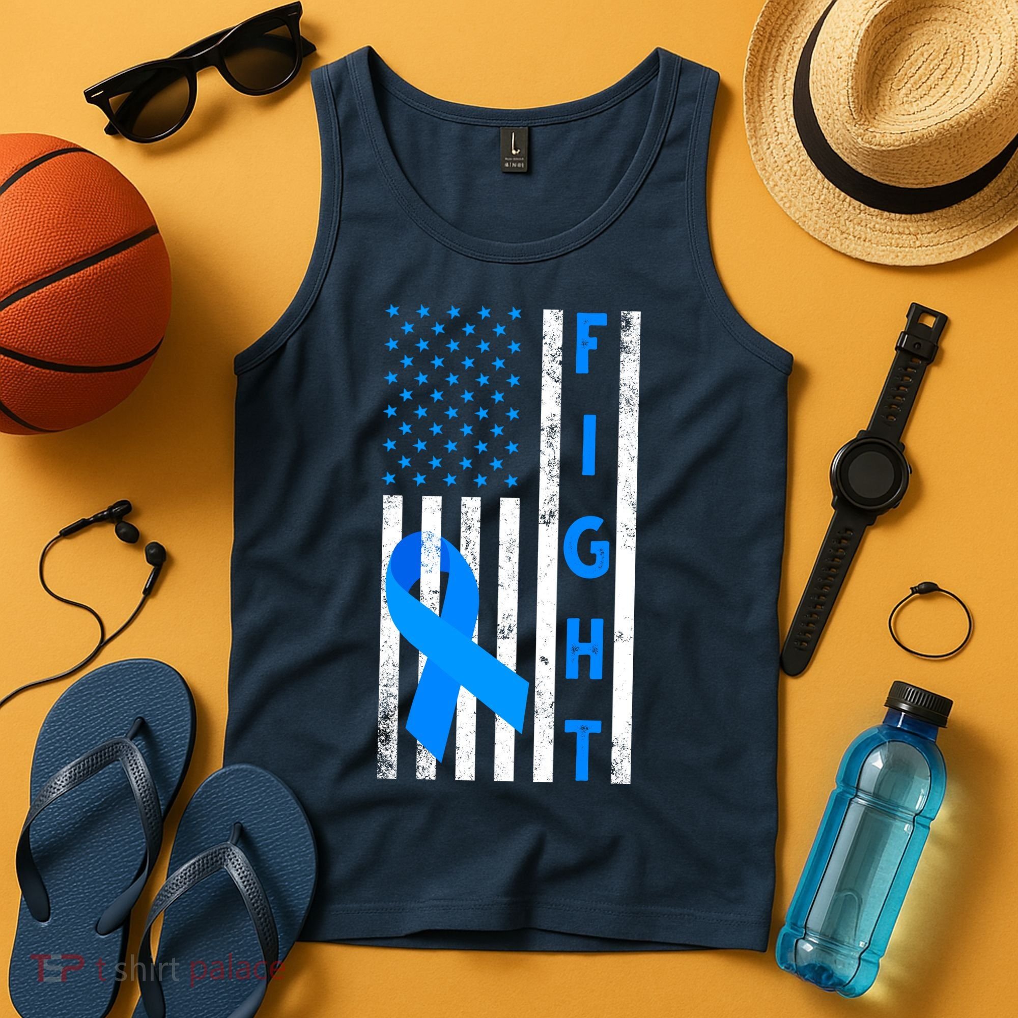 Fight Diabetes Awareness USA Flag Tank Top