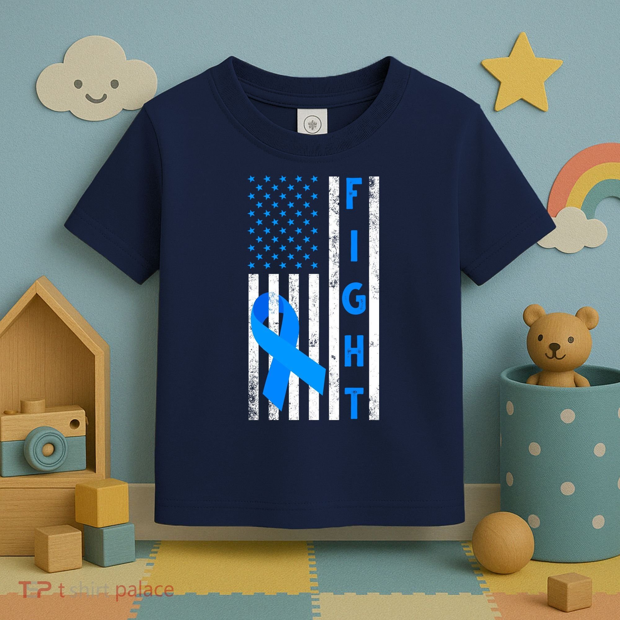 Fight Diabetes Awareness USA Flag Toddler T-Shirt
