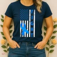 Fight Diabetes Awareness USA Flag Women's T-Shirt thumb 2