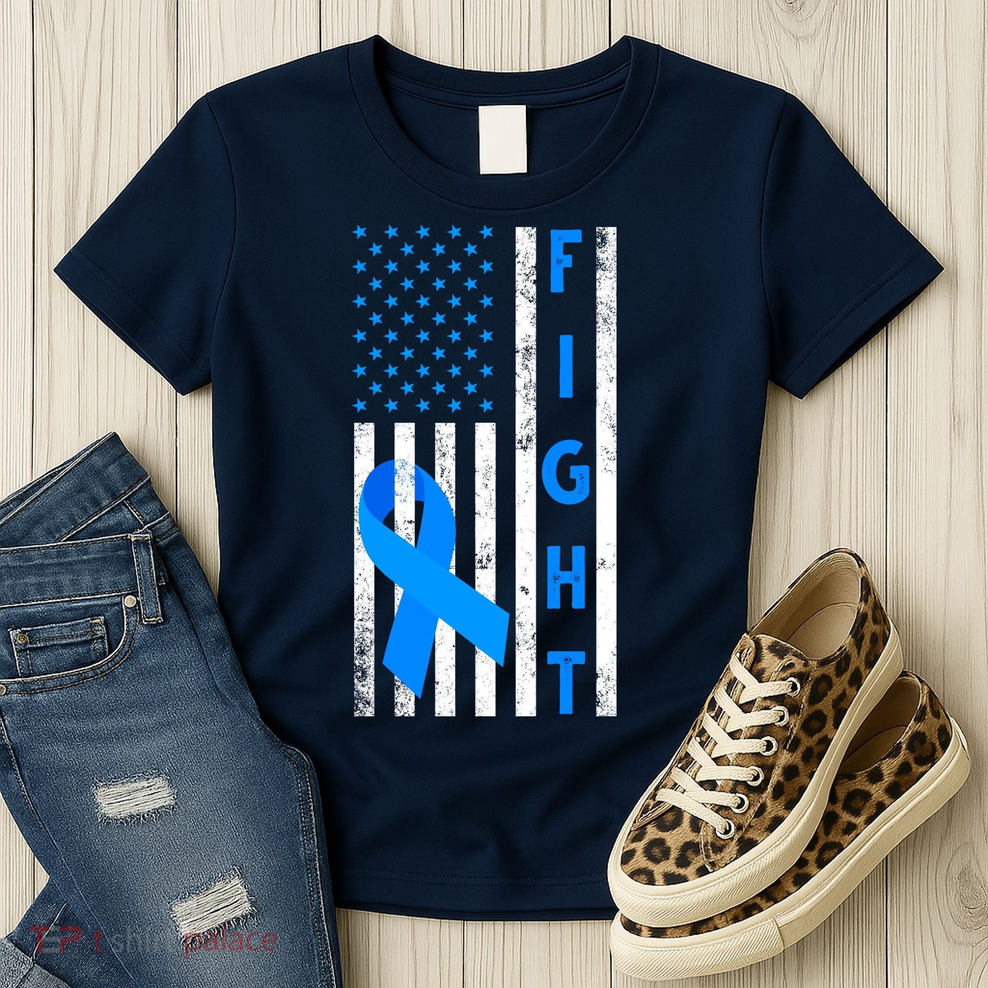 Fight Diabetes Awareness USA Flag Women's T-Shirt