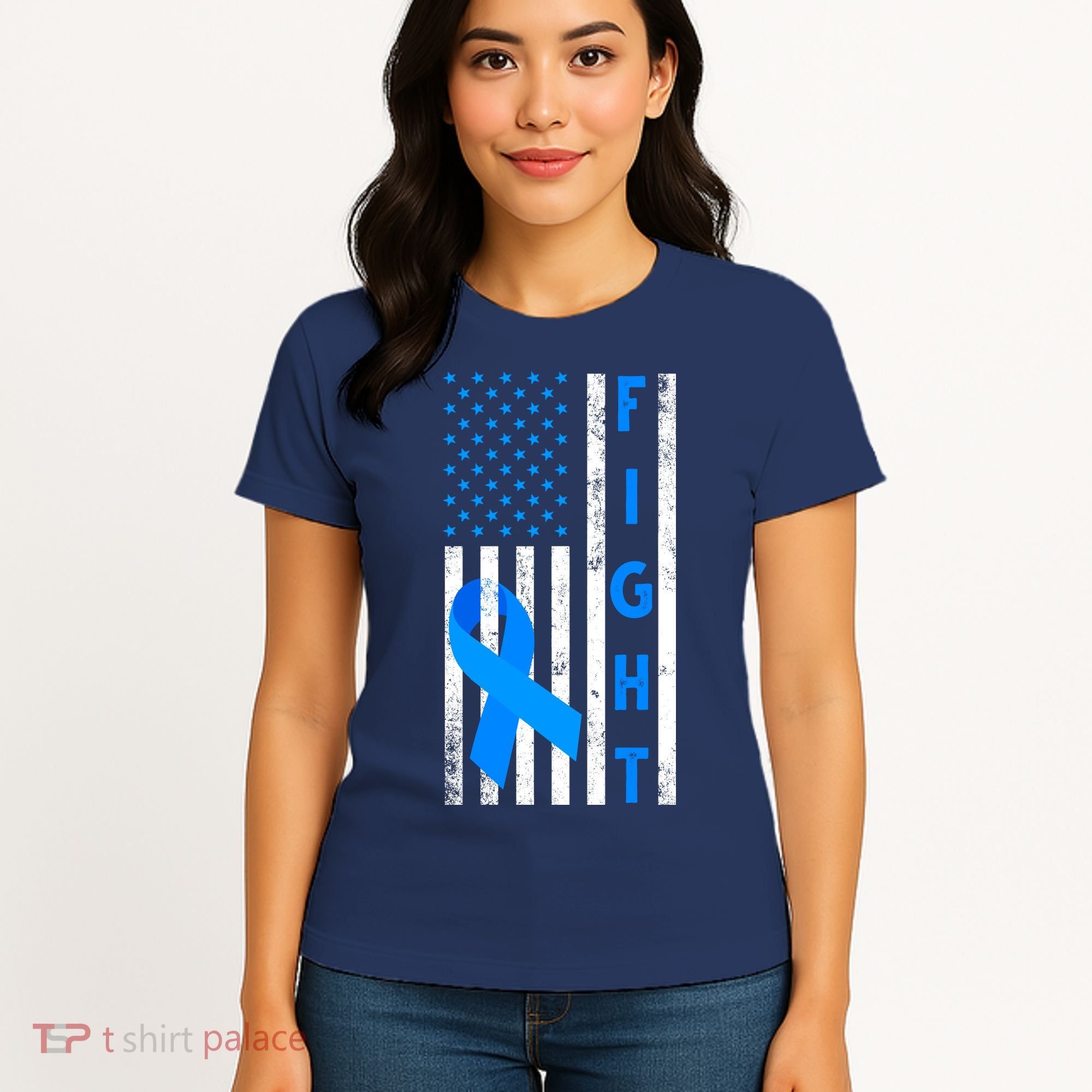 Fight Diabetes Awareness USA Flag Women's T-Shirt