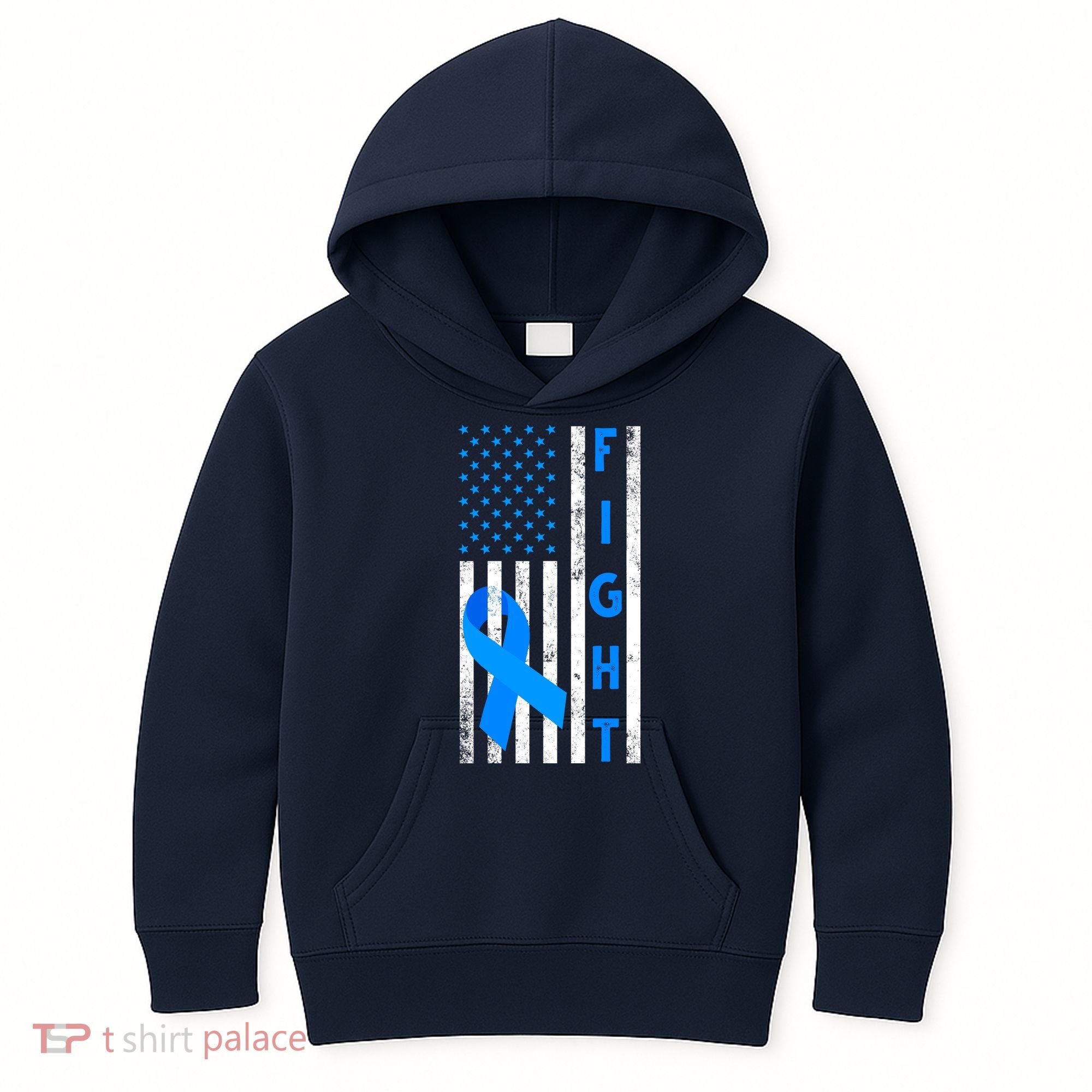 Fight Diabetes Awareness USA Flag Kids Hoodie