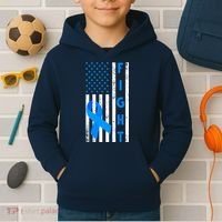 Fight Diabetes Awareness USA Flag Kids Hoodie thumb 2