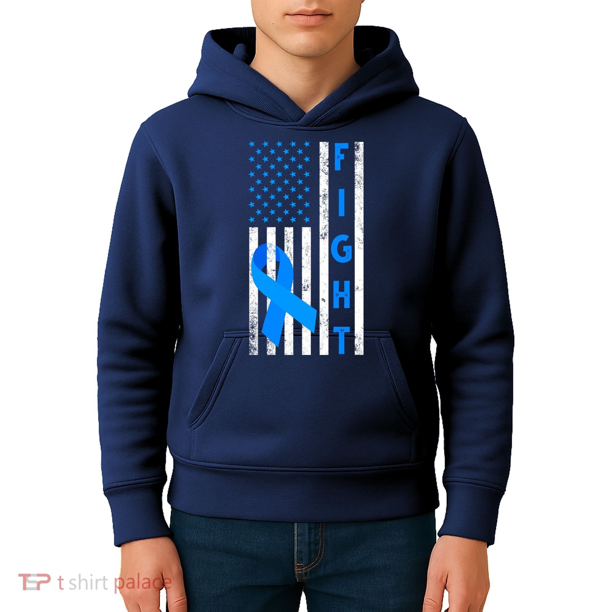 Fight Diabetes Awareness USA Flag Kids Hoodie