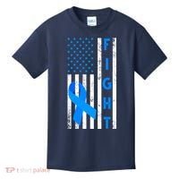 Fight Diabetes Awareness USA Flag Kids T-Shirt thumb 0