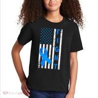 Fight Diabetes Awareness USA Flag Kids T-Shirt thumb 2